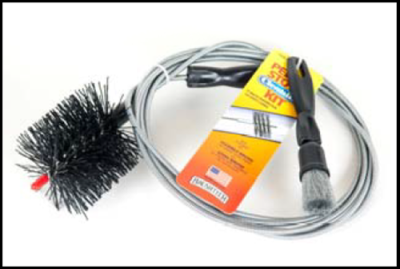 Pellet Stove Cleaning Kit w/ 2 Brush heads and Burn Pot Brush  3 Inch