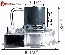 Country Flame Pellet Stove Exhaust Blower w/ Housing & Gasket - 10-1115 G