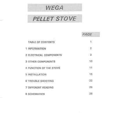 Austroflamm Wega Pellet Stove Repair Service Manual w/ Troubleshooting Guide